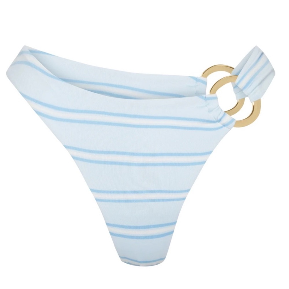 Monday Swimwear Blue and White Striped Bikini Bottom